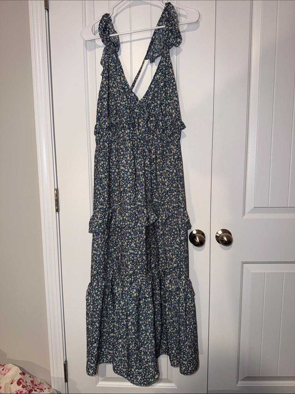 ARULA Navy Floral Ruffle Tiered Maxi Dress - Picture 1 of 3